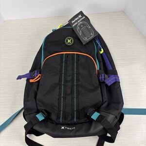 Hurley Joshua Black Multi Commuter Travel Backpack One Size MSRP $85 NWT